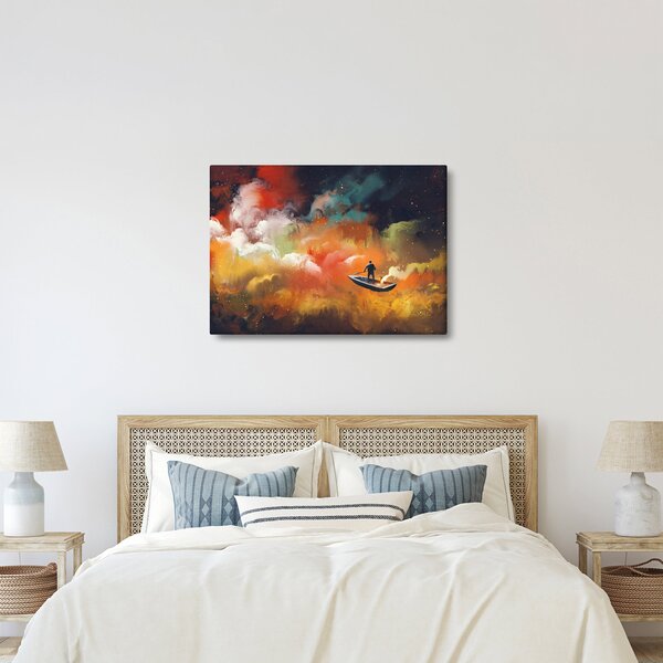 Obraz - człowiek unoszący się w kosmosie (70x50 cm)
