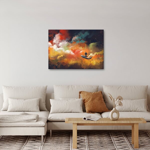 Obraz - człowiek unoszący się w kosmosie (70x50 cm)