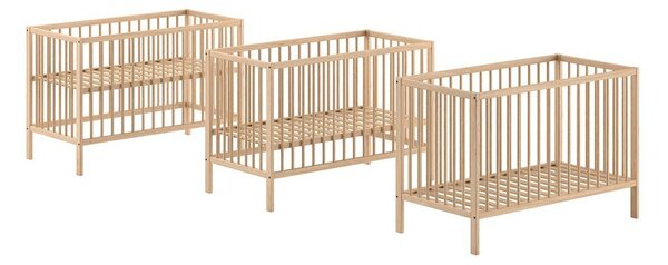 Łóżeczko z litego drewna sosnowego 60x120 cm DINO – Vipack