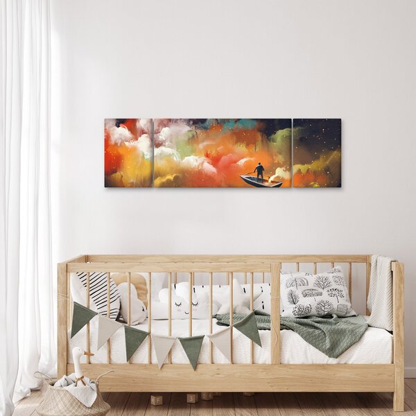 Obraz - człowiek unoszący się w kosmosie (170x50 cm)