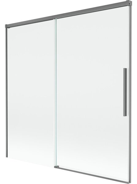Mexen Rox parawan nawannowy 2-skrzydłowy rozsuwany 160 x 150 cm, transparent, gun metal - 8C9-160-001-95-00