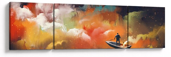 Obraz - człowiek unoszący się w kosmosie (170x50 cm)