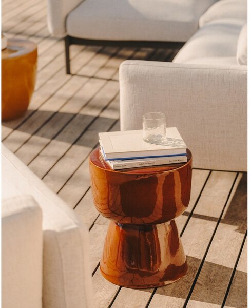 Okrągły ceramiczny stolik ogrodowy ø 36 cm Mesquida – Kave Home