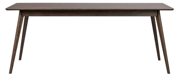 Ciemnobrązowy rozkładany stół w dekorze dębu 90x190 cm Yumi – Rowico