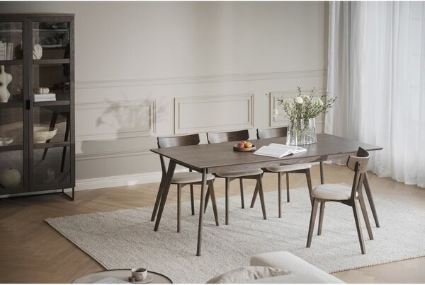 Ciemnobrązowy rozkładany stół w dekorze dębu 90x190 cm Yumi – Rowico