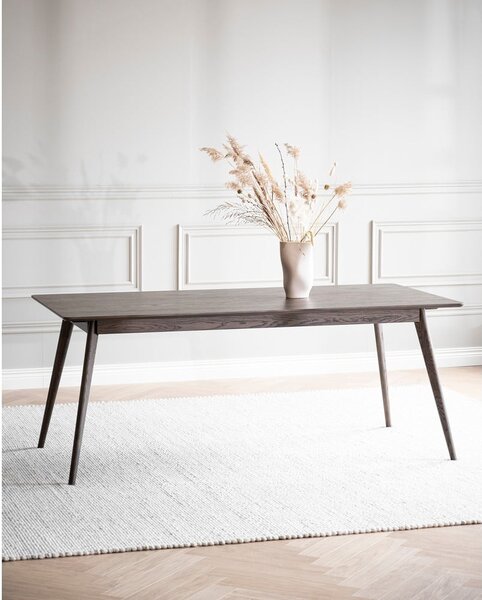 Ciemnobrązowy rozkładany stół w dekorze dębu 90x190 cm Yumi – Rowico
