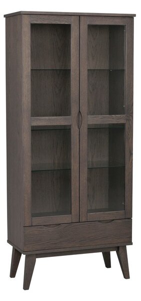 Brązowa witryna w dekorze dębu 82x185 cm Filippa – Rowico
