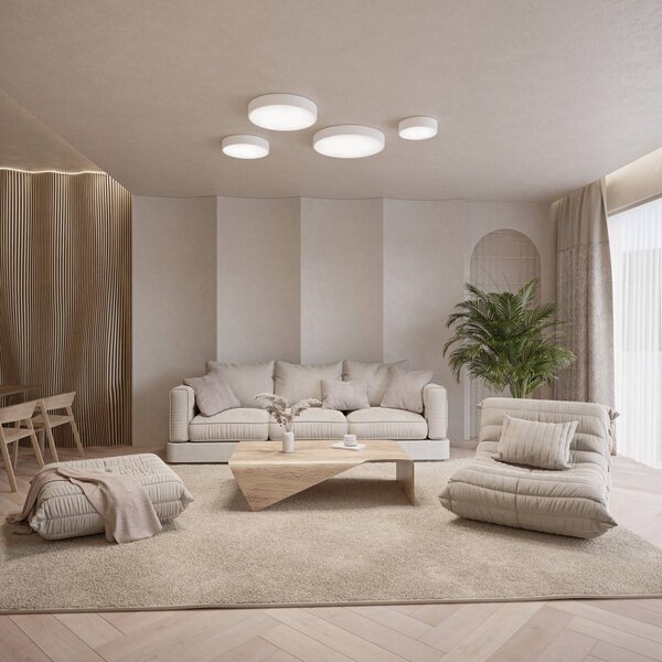 Plafon z czujnikiem ruchu Cleo 500 TEMAR LIGHTING, biały / opal, salon / jadalnia, metal, nowoczesny