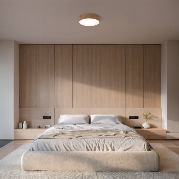 Lampa sufitowa Cleo DR375 TEMAR LIGHTING, możliwość ściemniania, jasne drewno, łazienka, drewno