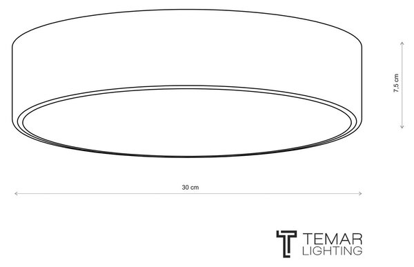 Lampa sufitowa Cleo 300 TEMAR LIGHTING, możliwość ściemniania, biały / opal, salon / jadalnia, metal, nowoczesny
