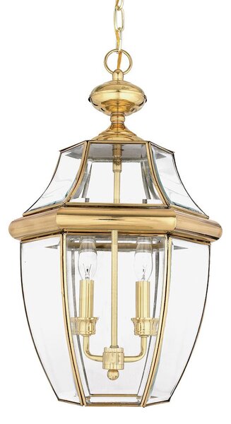 Szklana lampa wisząca Newbury - złota oprawa, klasyczna, IP23