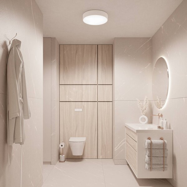Lampa sufitowa Cleo 400 TEMAR LIGHTING, możliwość ściemniania, biały / opal, salon / jadalnia, metal, nowoczesny