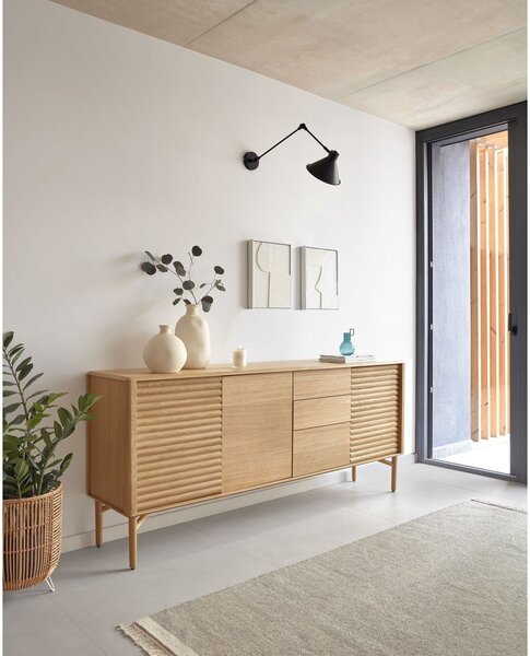 Niska komoda w dekorze dębu 200x86 cm Lenon – Kave Home