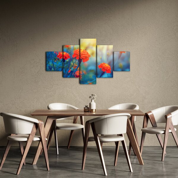 Obraz - Pomarańczowe kwiaty (125x70 cm)