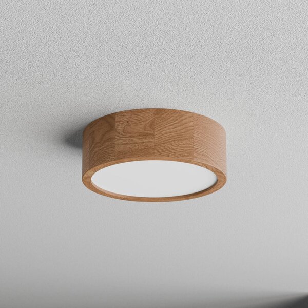 Lampa sufitowa Cleo DR275, IP20, czujnik ruchu, Ø 28 cm, drewno dębowe DR275 TEMAR LIGHTING, jasne drewno, salon / jadalnia, drewno