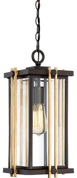 Lampa wisząca Goldenrod - szklana, brązowa, art deco, IP23