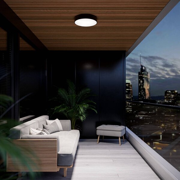 Plafon z czujnikiem ruchu Cleo 400 TEMAR LIGHTING, czarny, przedpokój, metal, nowoczesny