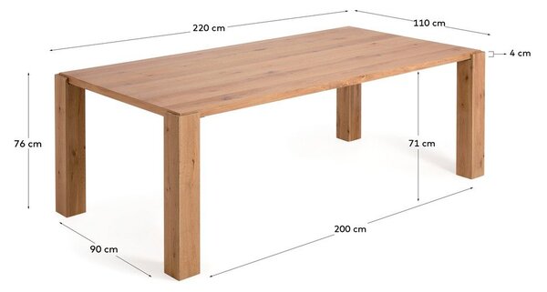 Stół w dekorze dębu 110x220 cm Deyanira – Kave Home