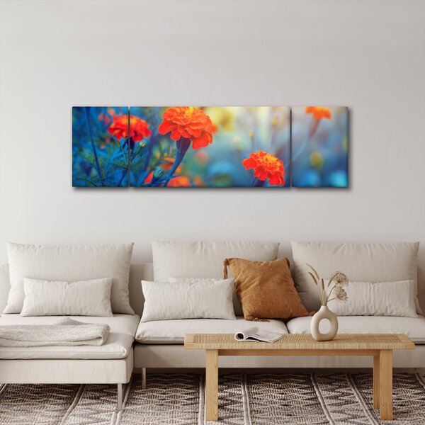 Obraz - Pomarańczowe kwiaty (170x50 cm)