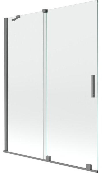 Mexen Velar parawan nawannowy 2-skrzydłowy rozsuwany 130 x 150 cm, transparent, gun metal - 896-130-000-01-95