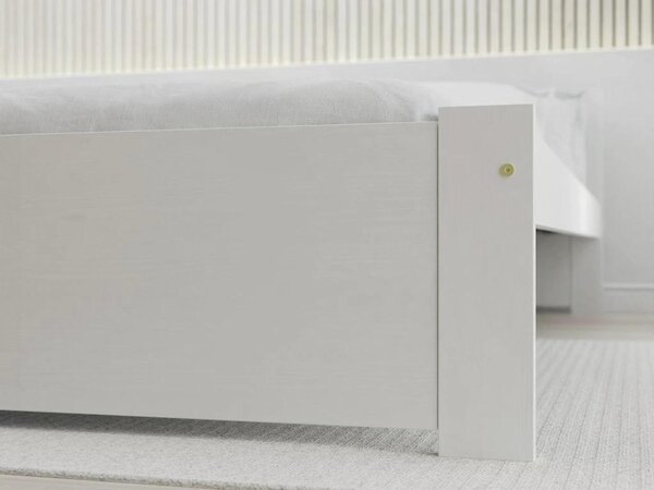 Łóżko IKAROS 80 x 200 cm, białe Stelaż: Ze stelażem listwowym rolowanym, Materac: Bez materaca