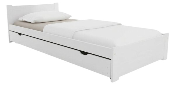 Łóżko IKAROS 80 x 200 cm, białe Stelaż: Ze stelażem listwowym rolowanym, Materac: Bez materaca