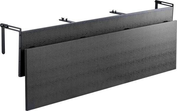 Stolik balkonowy, 1500x300 mm, składany stolik balkonowy montowany do balustrady, składany stolik do użytku zewnętrznego, udźwig 22 kg, pasuje do balustrad o wysokości od 2,54 do 15 cm, stolik serwowy do tarasu i patio