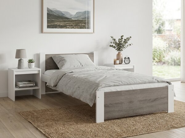 Łóżko IKAROS 80 x 200 cm, biały/dąb truflowy Stelaż: Bez stelaża, Materac: Bez materaca