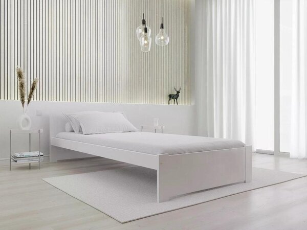Łóżko IKAROS 80 x 200 cm, białe Stelaż: Ze stelażem listwowym rolowanym, Materac: Bez materaca