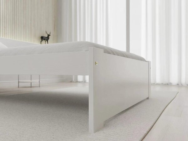 Łóżko IKAROS 80 x 200 cm, białe Stelaż: Ze stelażem listwowym rolowanym, Materac: Bez materaca