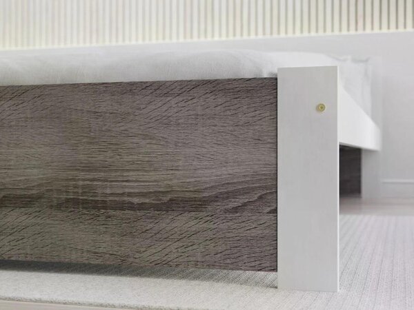 Łóżko IKAROS 80 x 200 cm, biały/dąb truflowy Stelaż: Bez stelaża, Materac: Bez materaca