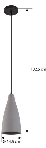 Lampa wisząca Sanne Lindby, możliwość ściemniania, aluminiowy / szary / cynkowy, salon / jadalnia, beton, nowoczesny