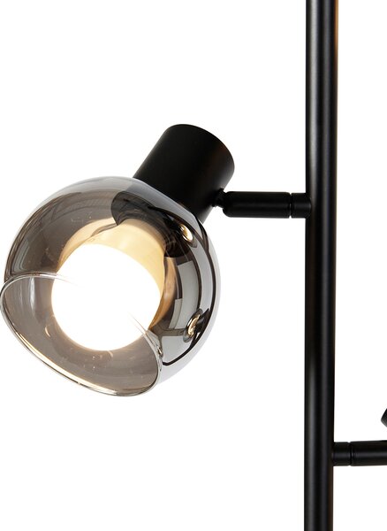 Inteligentna lampa stojąca czarna z przydymionym szkłem, w tym 3 Wifi P45 - Vidro