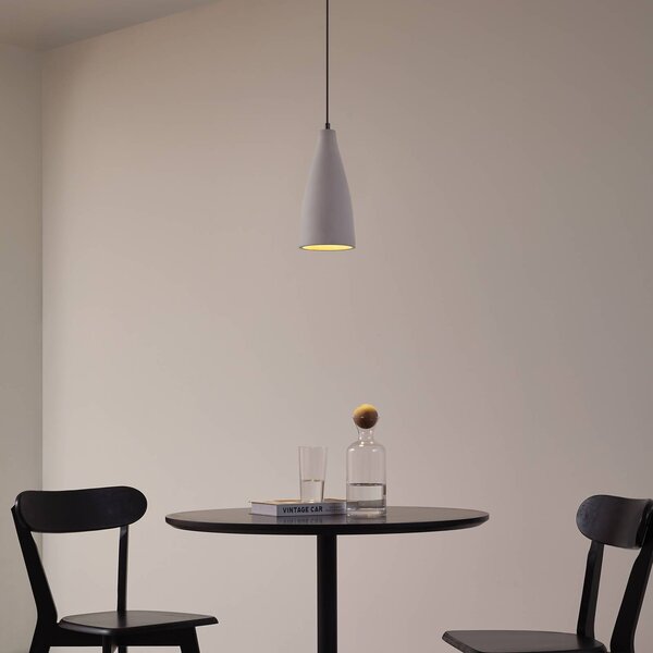 Lampa wisząca Sanne Lindby, możliwość ściemniania, aluminiowy / szary / cynkowy, salon / jadalnia, beton, nowoczesny
