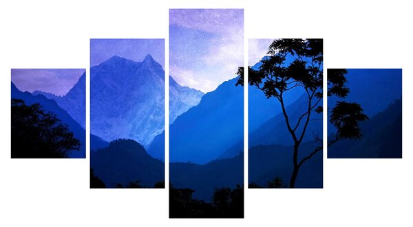 Obraz - Nocne niebo w Nepalu (125x70 cm)