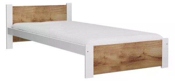 Łóżko IKAROS 80 x 200 cm, biały/dąb artisan Stelaż: Ze stelażem listwowym rolowanym elastycznym, Materac: Materac Coco Maxi 20 cm
