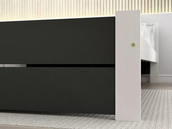Łóżko IKAROS DOUBLE 80 x 200 cm, antracyt/biały Stelaż: Ze stelażem listwowym rolowanym, Materac: Bez materaca