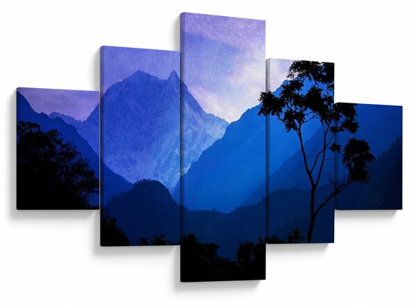 Obraz - Nocne niebo w Nepalu (125x70 cm)