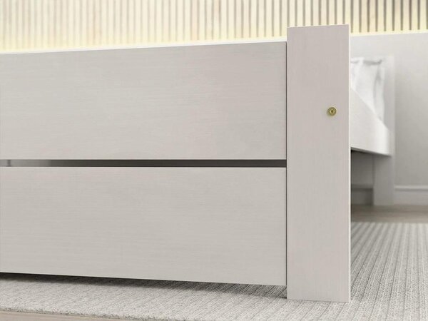 Łóżko IKAROS DOUBLE 80 x 200 cm, białe Stelaż: Ze stelażem listwowym rolowanym, Materac: Bez materaca