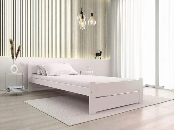 Łóżko IKAROS DOUBLE 80 x 200 cm, białe Stelaż: Ze stelażem listwowym rolowanym, Materac: Bez materaca
