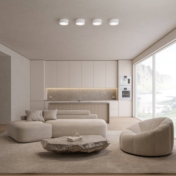 Plafon z czujnikiem ruchu Cleo 200 TEMAR LIGHTING, biały / opal, przedpokój, metal, nowoczesny