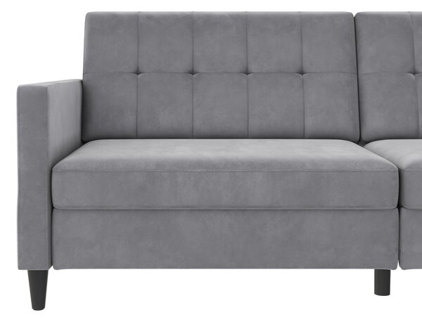 Jasnoszara aksamitna sofa 203 cm Hartford – Støraa