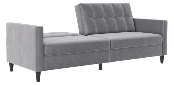 Jasnoszara aksamitna sofa 203 cm Hartford – Støraa