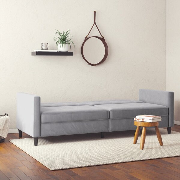 Jasnoszara aksamitna sofa 203 cm Hartford – Støraa