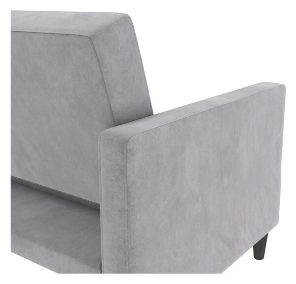 Jasnoszara aksamitna sofa 203 cm Hartford – Støraa