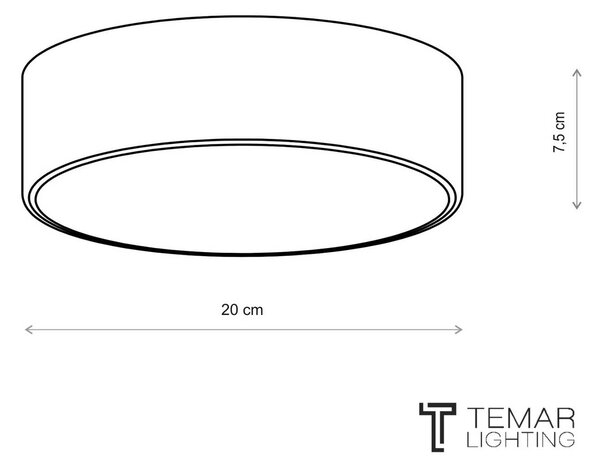 Plafon z czujnikiem ruchu Cleo 200 TEMAR LIGHTING, możliwość ściemniania, aluminiowy / szary / cynkowy, salon / jadalnia, metal, nowoczesny