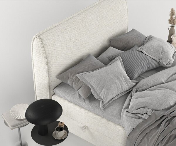Kremowe łóżko boxspring ze schowkiem 180x200 cm Melba – Maison de Rêve