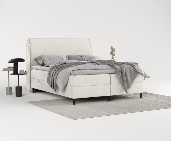 Kremowe łóżko boxspring ze schowkiem 180x200 cm Melba – Maison de Rêve