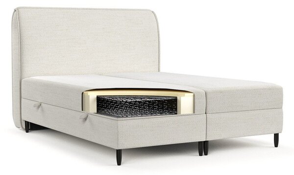 Kremowe łóżko boxspring ze schowkiem 180x200 cm Melba – Maison de Rêve