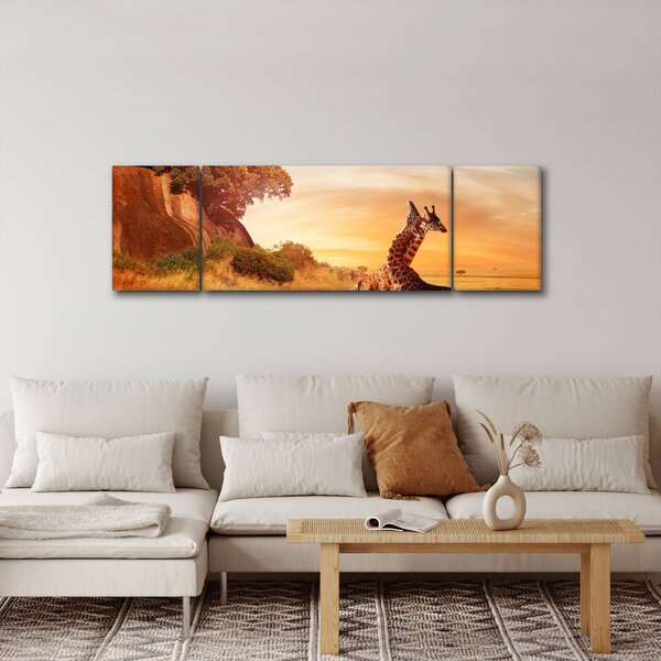 Obraz - Żyrafy w Afryce (170x50 cm)